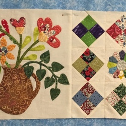 GPDU Block 4 hand applique, machine pieced