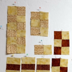 I will be trying to hand sew the whole quilt. Hopefully my accuracy will improve.
Using browns beige and a splash of orange.
Thanks Dee for a the tips and tricks