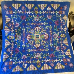 Royal blue background love the look now to hand quilt.