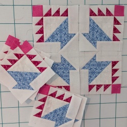 Cute basket blocks. Definitely cutting a little larger and trimming later helps for best results