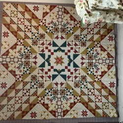 My top pieced together.still have to add borders.border print on the side. 
Had to recut the spacer strip to 3 inches instead of the 2 1/2 inches to fit pattern.