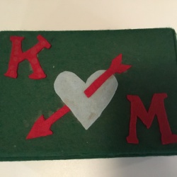I made this in Girl Scouts when I was about 8 years old.  It holds all of my embroidery floss from through the years.  It is fun to get it out again.  It brings back so many memories.  We made them out of cigar boxes…