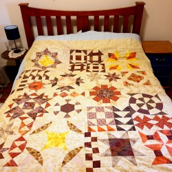 Still needs quilting but the top is finished. All hand pieced and will attempt to hand quilt.