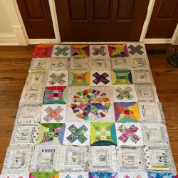 My front hall rug isn’t big enough to layout all the columns!  :)   I need to color balance in B&W photos prior to finalizing the layout.  Loving this project!