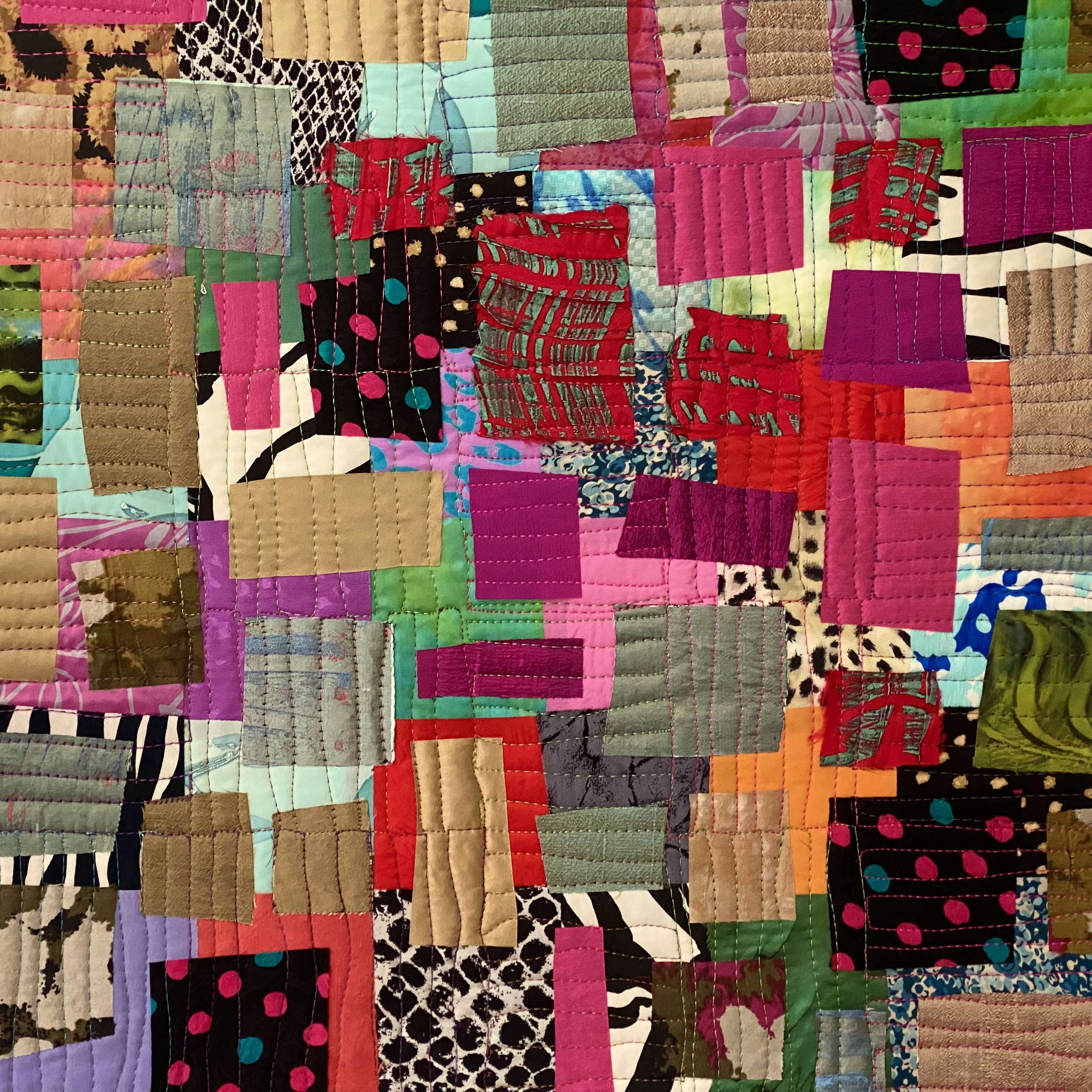 sue benner in progress abstract quilt 3