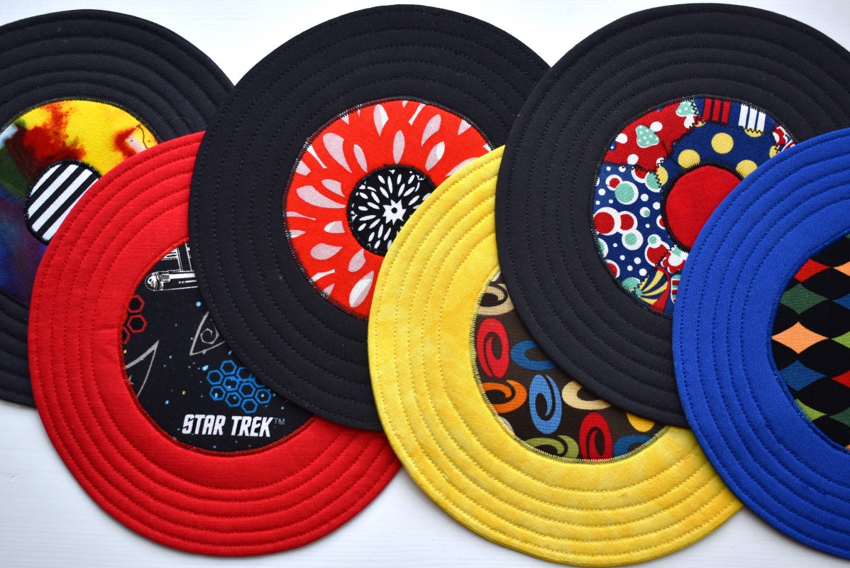 weallsew 45 rpm record coasters