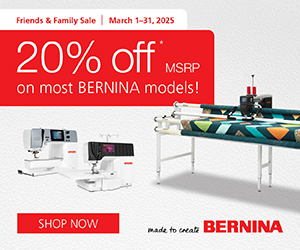 3 MONTHLY CREATE BERNINA- 237x154 20% Off Sale MACHINE ENDS 3/31