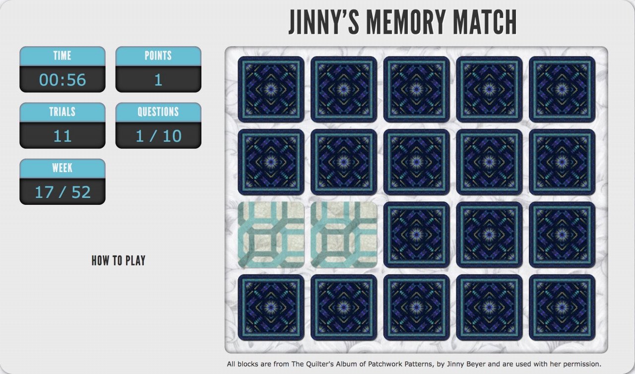 Play Jinny Beyer's Memory Match game for June 22, 2022