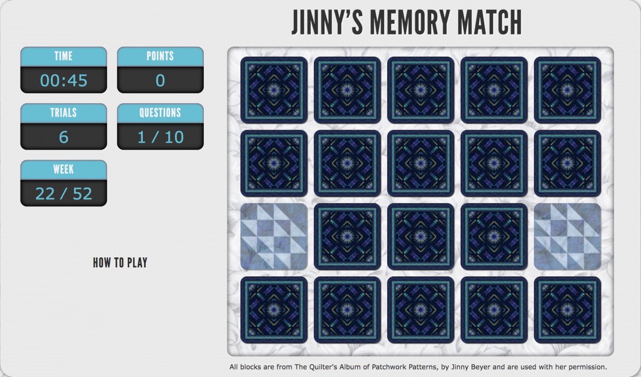Play Jinny Beyer's Memory Match game for July 27, 2022