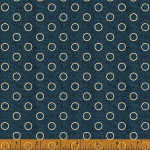 Petite Perennials Circles 52531-4 Indigo for Windham Fabrics - By The Yard