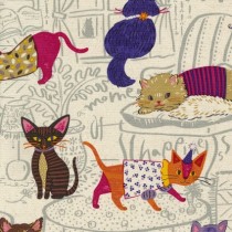 Powerful Animal Cats Oxford Cloth YGA-71000-1 A for Kokka USA