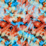 Ice Dye Organic Double Gauze - Cluster Orange/Blue 350-22249  - By The Yard 