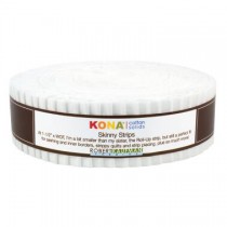 White Kona Cotton Skinny Strips