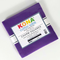 Kona Cotton Solids 5 inch squares pack - Acai Palette