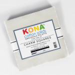 Kona Cotton Solids 5 inch squares pack by Robert Kaufman Fabrics - Grayscale Palette