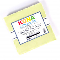 Kona Cotton Solids 5 inch squares pack - Lemon-Lime Palette