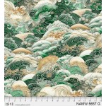 108 Inch Quilt Back By The Yard - Nami PNBNAMW-5657-G Green by P&B Textiles