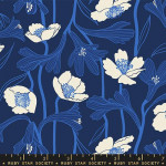Water - Water Flowers RS5133 14 Navy by Ruby Star Society - By The Yard