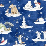 Snowtime Toile Y4550-30 Dark Blue by Clothworks - By The Yard