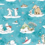 Snowtime Toile Y4550-33 Aqua by Clothworks - By The Yard
